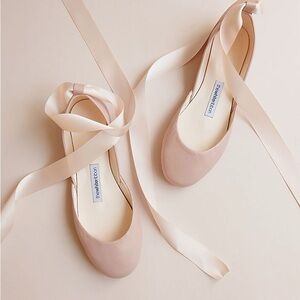 THE WHITE RIBBON LUNA BALLET FLATS – NUDE